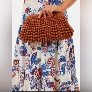 Cult Gaia Nia Clutch chestnut NWT